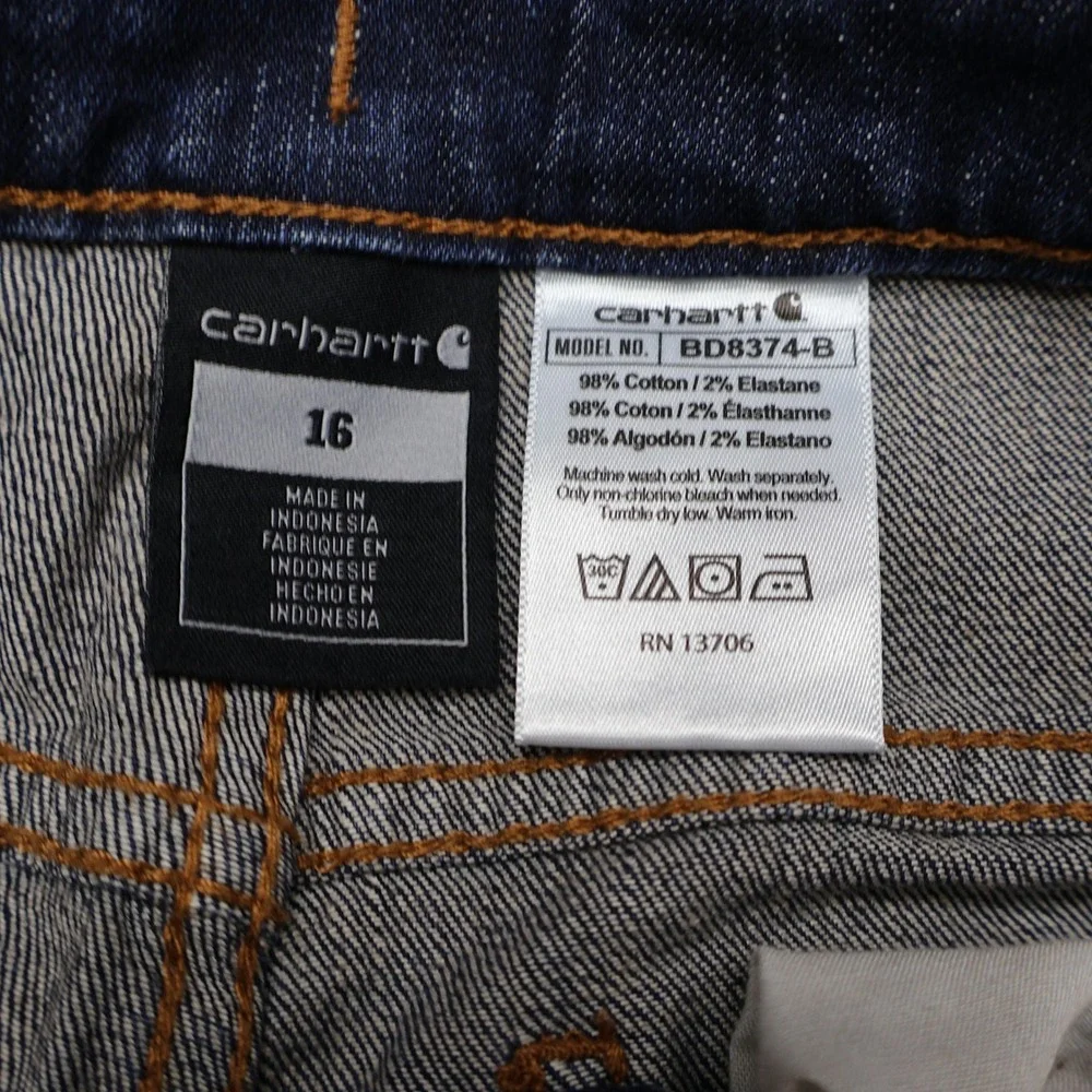 Carhartt Jeans Boys 16 Dark Wash Denim 5-Pocket Classic Straight Casual 28x34